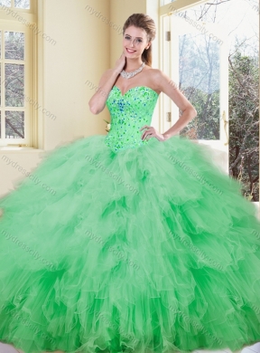 Luxurious Sweetheart Beading and Ruffles Quinceanera Dresses