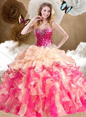 New Style Multi Color Quinceanera Dresses with Beading and Ruffles