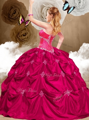 Perfect Sweetheart Quinceanera Dresses with Appliques and Pick Ups