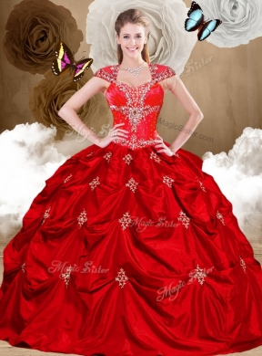 Perfect Sweetheart Quinceanera Dresses with Appliques and Pick Ups