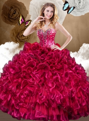 Pretty Ball Gown Sweet 16 Dresses with Beading and Ruffles