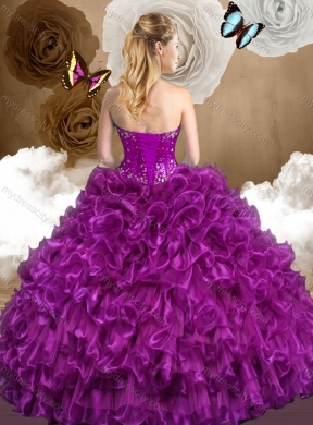 Pretty Ball Gown Sweet 16 Dresses with Beading and Ruffles