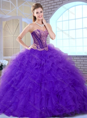 Affordable Sweetheart Ruffles and Appliques Sweet 16 Dresses