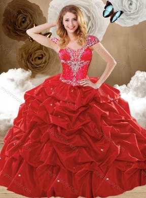 Discount Brush Train Hot Pink Sweet 16 Dresses with Pick Ups