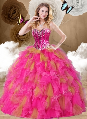 Lovely Ball Gown Sweetheart Ruffles Quinceanera Dresses in Multi Color