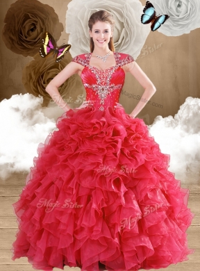 New Style Ball Gown Fuchsia Sweet 16 Dresses with Ruffles