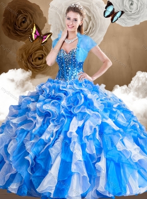 Pretty Multi Color Quinceanera Dresses with Ruffles and Beading