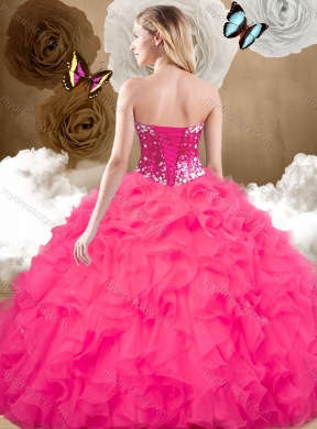 Affordable Ball Gown Sweetheart Beading and Ruffles Sweet 16 Dresses