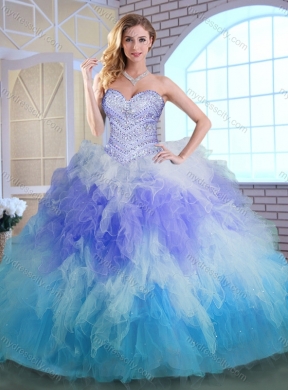 Elegant Sweetheart Multi Color Quinceanera Gowns with Beading and Ruffles