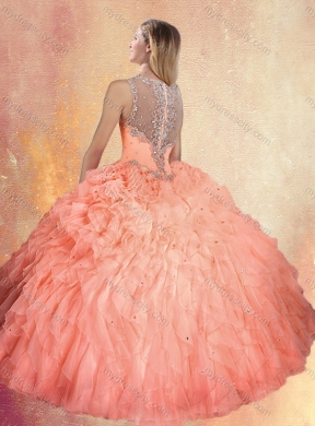 Fashionable Straps Ball Gown Sweet 16 Dresses with Ruffles and Appliques