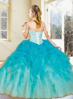 Hot Sale Ball Gown Quinceanera Gowns with Beading and Ruffles