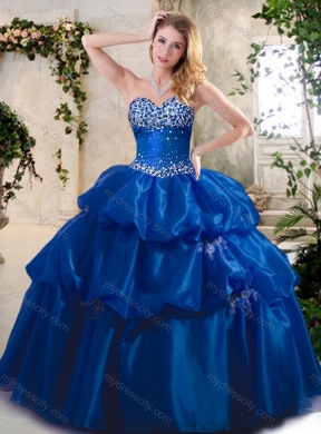 Lovely Ball Gown Sweet 16 Dresses with Beading and Pick Ups