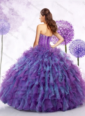 New Style Strapless Beading and Ruffles Sweet 16 Dresses