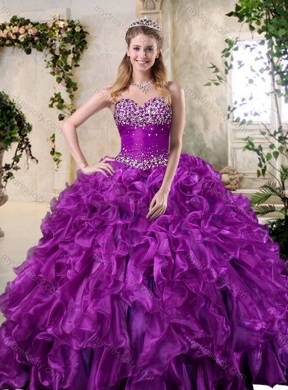 Super Hot Sweetheart Purple Quinceanera Dresses with Beading and Ruffles