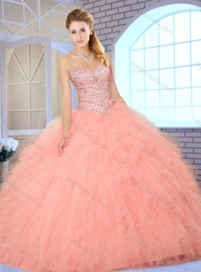 Wonderful Ball Gown Quinceanera Dresses with Beading and Ruffles