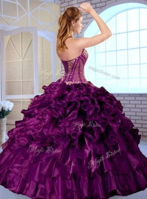 Wonderful Ball Gown Sweetheart Sweet 16 Dresses with Ruffles and Appliques