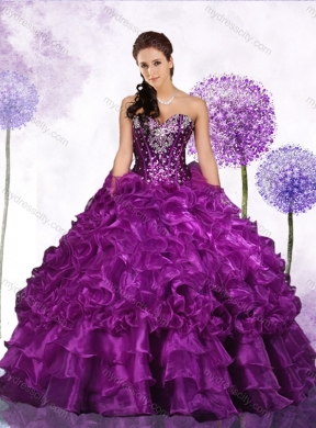 Beautiful Beading Ball Gown Sweet 16 Dresses with Ruffles and Sequins