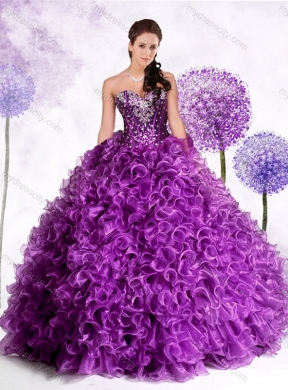 Luxurious Ball Gown Sweetheart Ruffles and Sequins Quinceanera Dresses