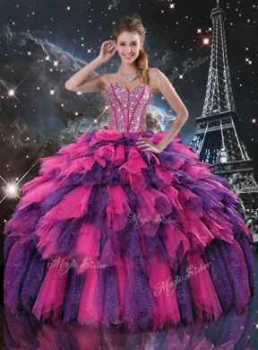 Luxurious Detachable Quinceanera Gowns with Beading and Ruffled Layers