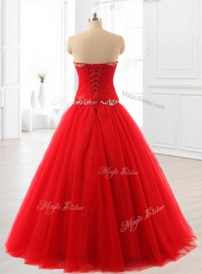 Custom Made  A Line Beading Tulle Quinceanera Dresses for 2016