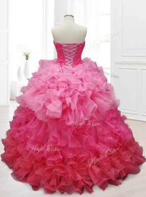 Custom Made Ball Gown Quinceanera Dresses with Beading and Ruffles