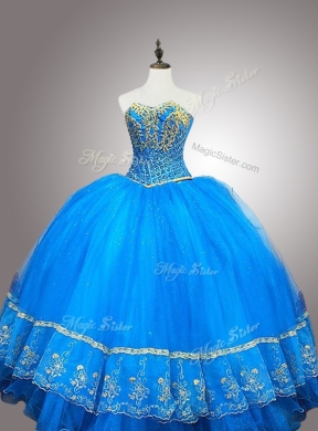 Custom Made Sweetheart Quinceanera Gowns with Appliques and Beading