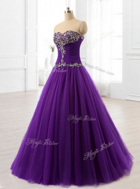 2016 In Stock Beading A Line Sweet 16 Dresses in Purple