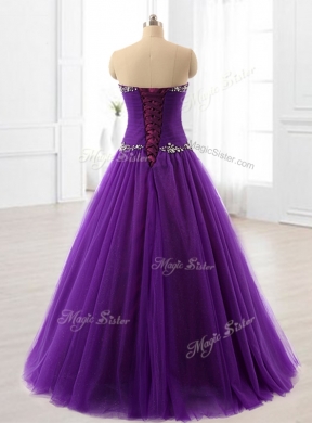 2016 In Stock Beading A Line Sweet 16 Dresses in Purple