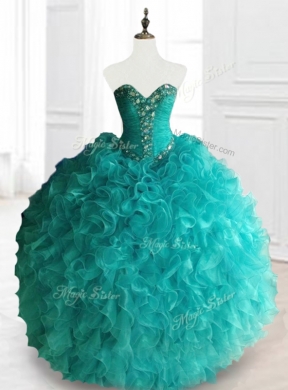 Custom Made 2016 Ball Gown Sweetheart Quinceanera Dresses with Beading