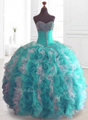 Custom Made Beading and Ruffles Quinceanera Dresses in Multi Color