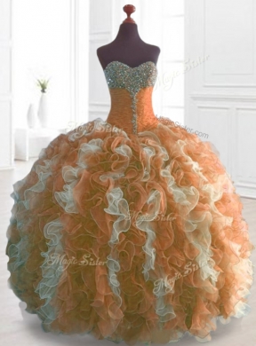 Custom Made Beading and Ruffles Quinceanera Dresses in Multi Color