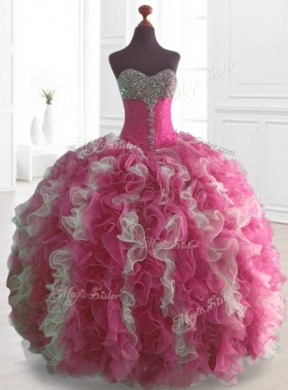 Custom Made Beading and Ruffles Quinceanera Dresses in Multi Color