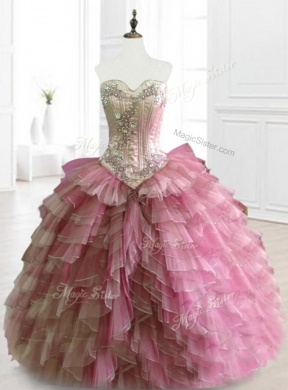 Custom Made Multi Color Sweetheart Quinceanera Dresses with Beading and Ruffles