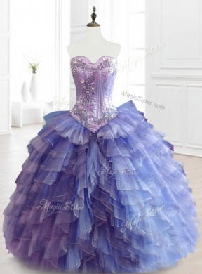 Custom Made Multi Color Sweetheart Quinceanera Dresses with Beading and Ruffles