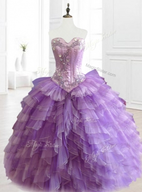 Custom Made Multi Color Sweetheart Quinceanera Dresses with Beading and Ruffles