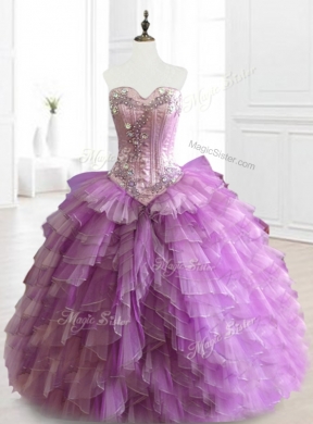 Custom Made Multi Color Sweetheart Quinceanera Dresses with Beading and Ruffles