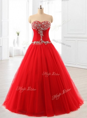 In Stock A Line Sweetheart Quinceanera Dresses with Beading for 2016