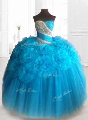 In Stock Sweetheart Quinceanera Dresses with Beading and Hand Made Flowers