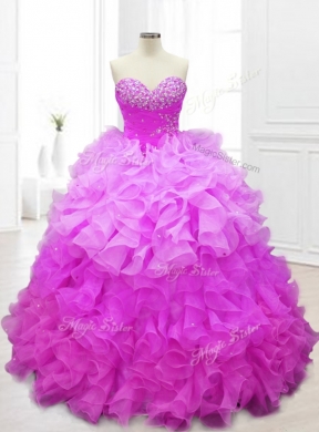 In Stock Sweetheart Quinceanera Gowns with Beading and Ruffles