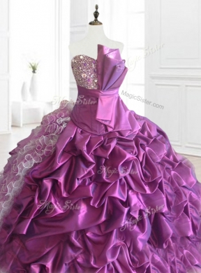 In Stock Strapless Pick Ups Quinceanera Dresses with Sequins and Ruffles