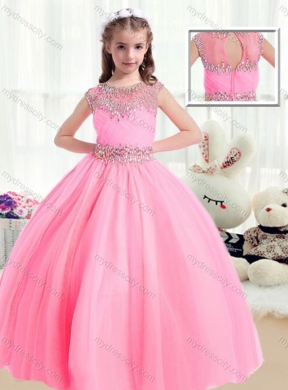 2016 Sweet Ball Gown Cap Sleeves Mini Quinceanera Dresses with Beading