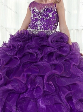 2016 Fashionable Ball Gown Beading and Ruffles Mini Quinceanera Dresses