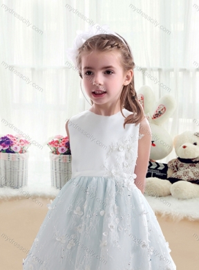 2016 Cheap Scoop A Line White Flower Girl Dresses in Lace