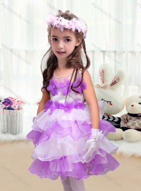 2016 Perfect Short  Little Girls Pageant Dresses with Appliques and Ruffled Layers