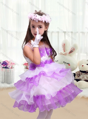 2016 Perfect Short  Little Girls Pageant Dresses with Appliques and Ruffled Layers