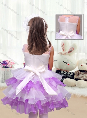 2016 Perfect Short  Little Girls Pageant Dresses with Appliques and Ruffled Layers