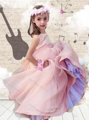 2016 Pretty Ball Gown Peach  Little Girls Pageant Dresses with Bowknot