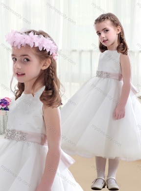 2016 Wonderful Scoop White  Little Girls Pageant Dresses with Beading