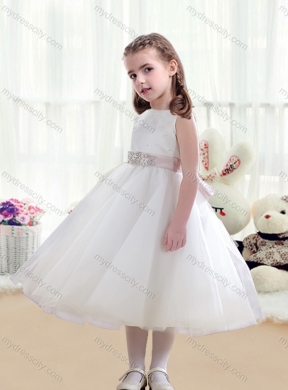 2016 Wonderful Scoop White  Little Girls Pageant Dresses with Beading