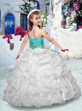 2016 Halter Top Little Girl Pageant Dresses with Ruffles and Beading